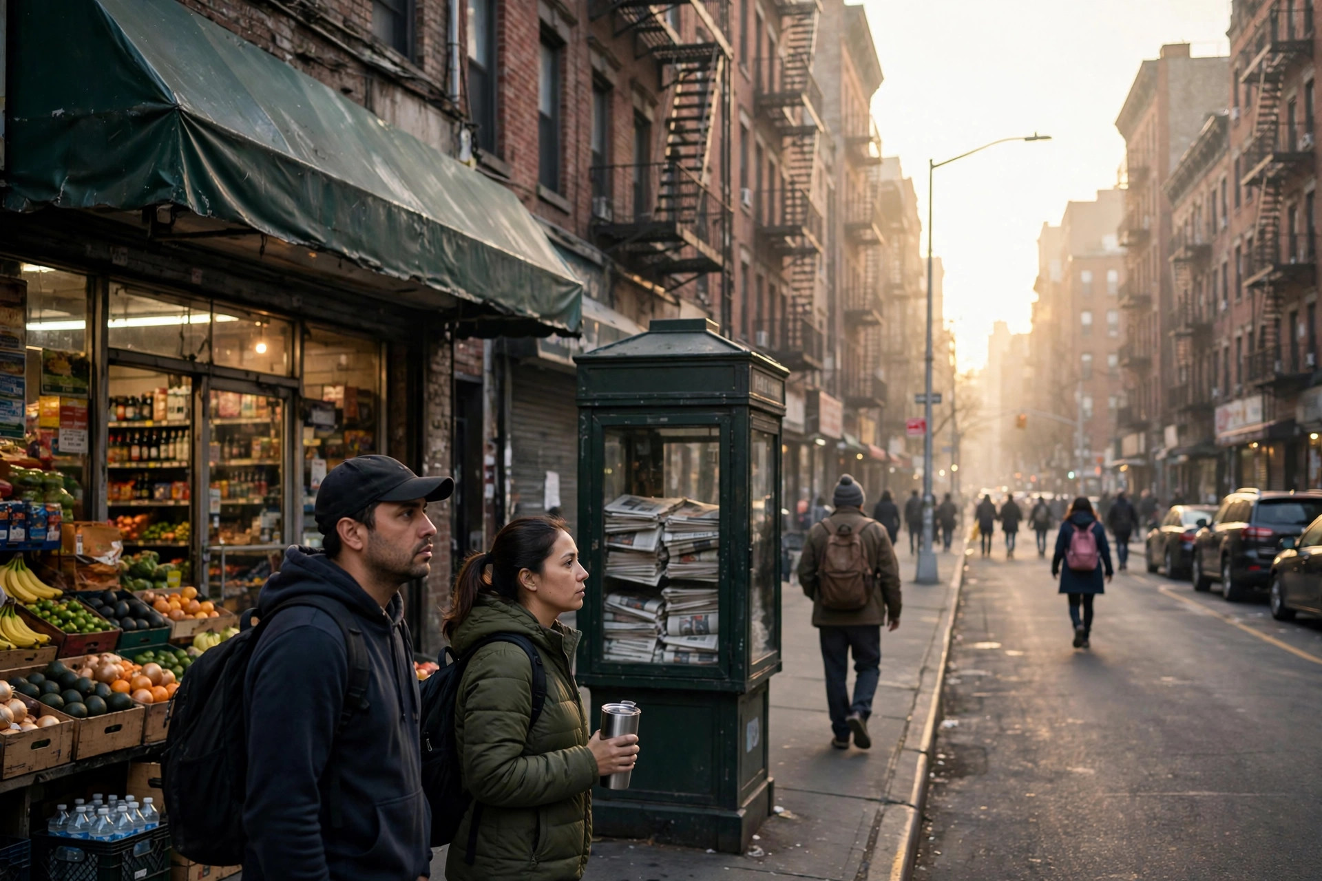 Barrio latino en Nueva York al amanecer