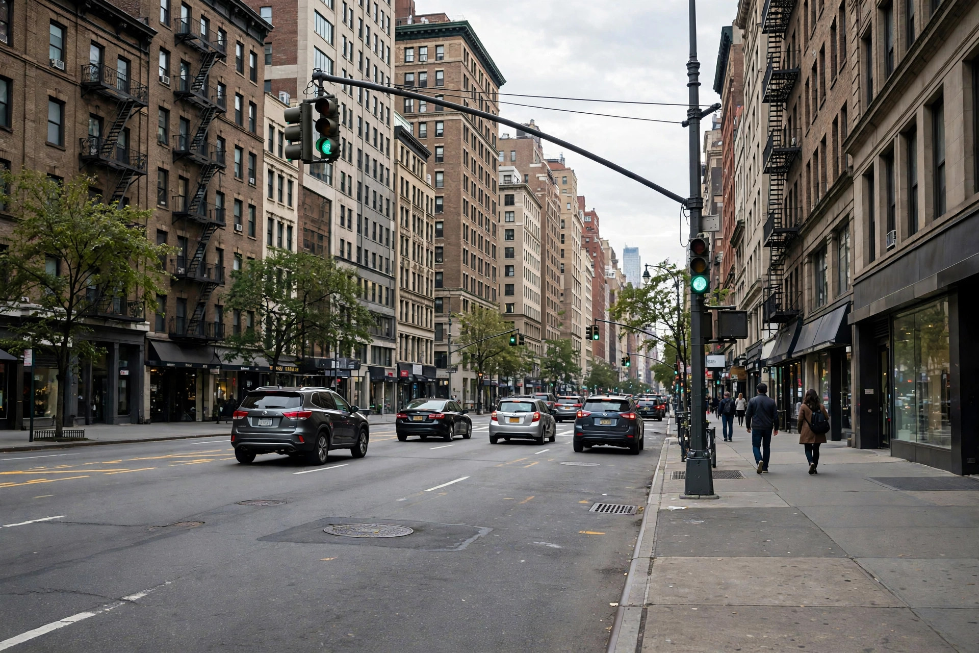 Avenida de Nueva York con tráfico